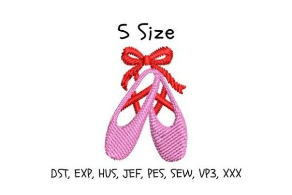 Ballerina Slippers Embroidery Design