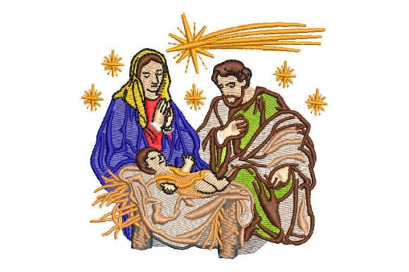 Birth of Jesus in Bethlehem Embroidery