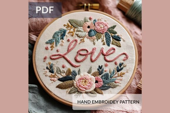 Boho Love Floral Embroidery Pattern 14