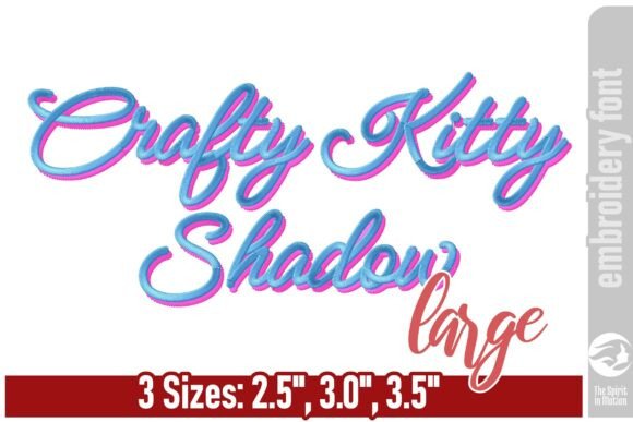 Crafty Kitty Shadow Embroidery Font - L