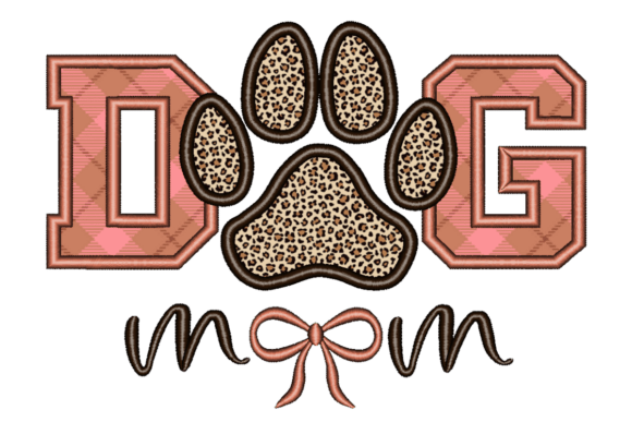 Dog Mom Applique Embroidery Design