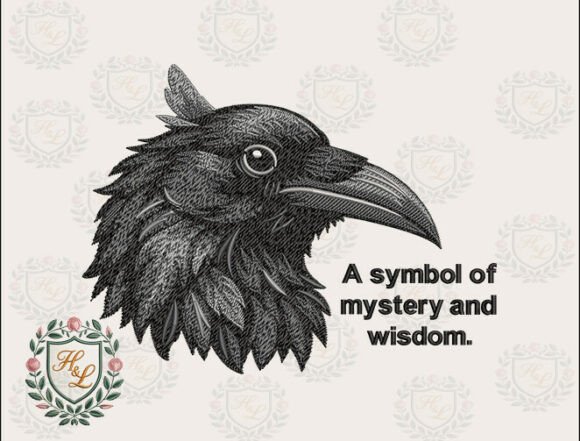 Gothic Raven Head Embroidery Files