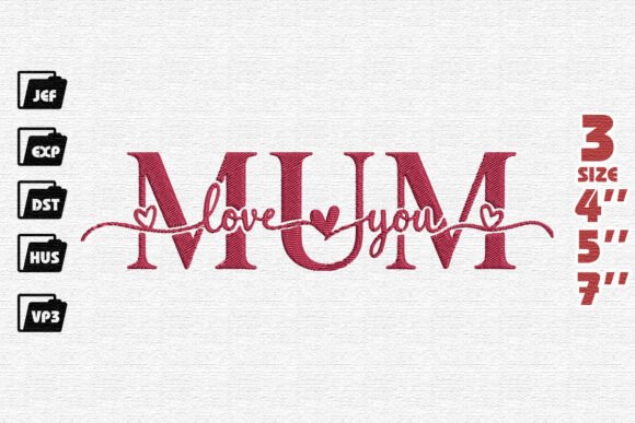 Love You Mum Embroidery
