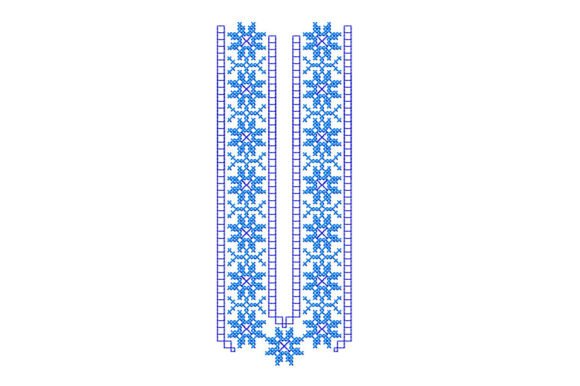 Neckline Cross Stitch Embroidery Design