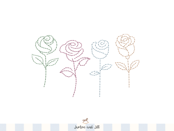 Roses Line-Art Machine Embroidery Design