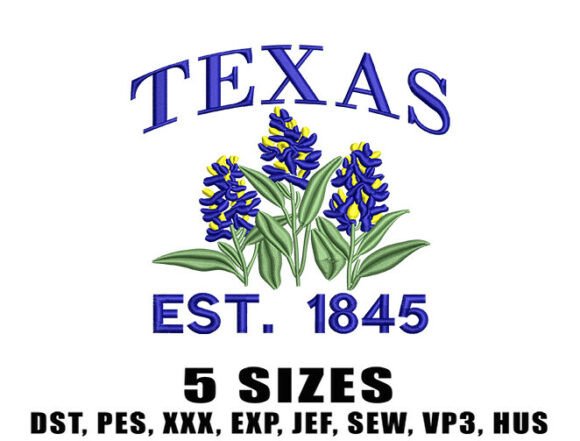 Texas Bluebonnet Embroidery Designs