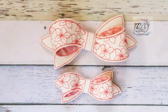Twisted Flower Bow ITH Embroidery
